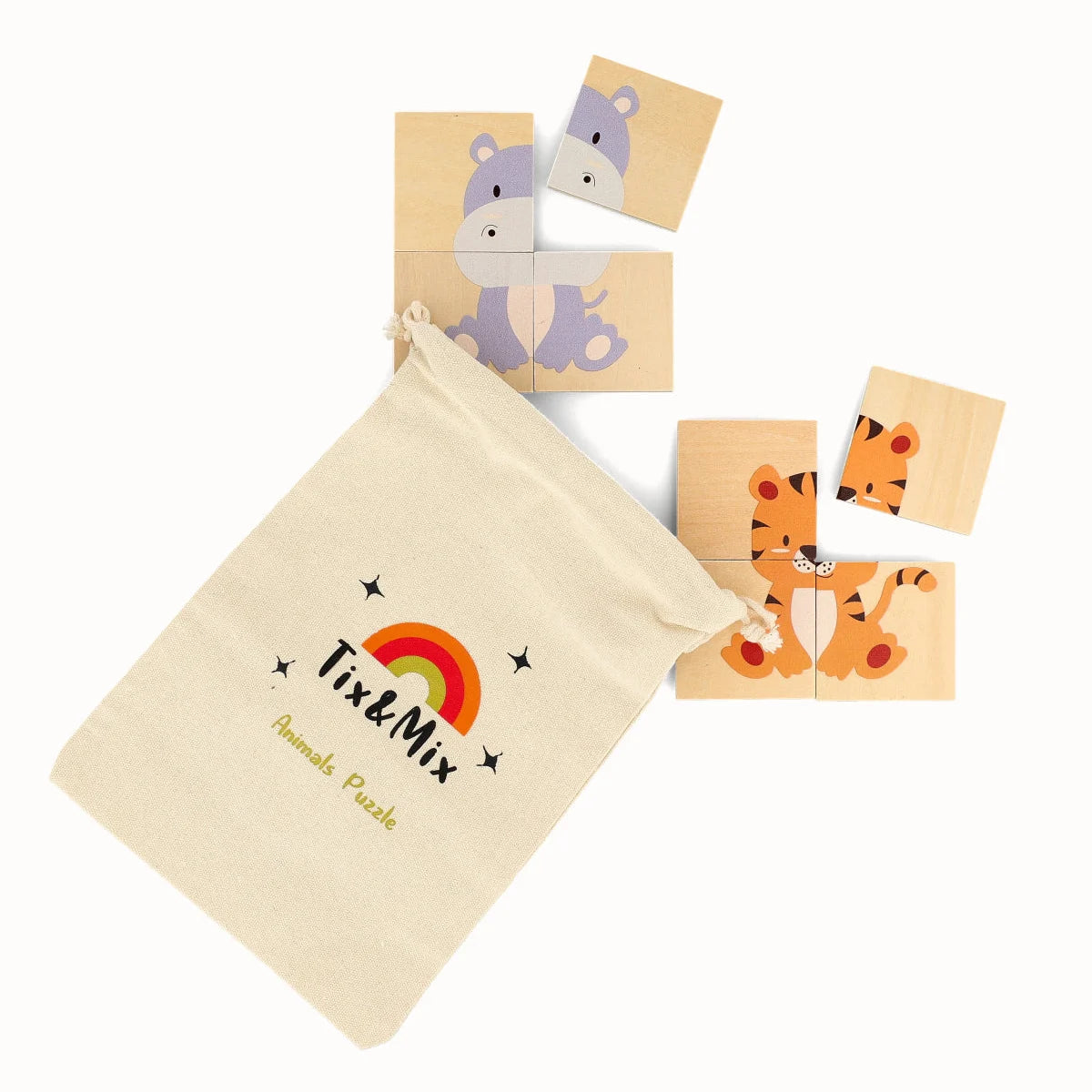 Tix&Mix - Magnetische Puzzelset Dieren, 32-delig