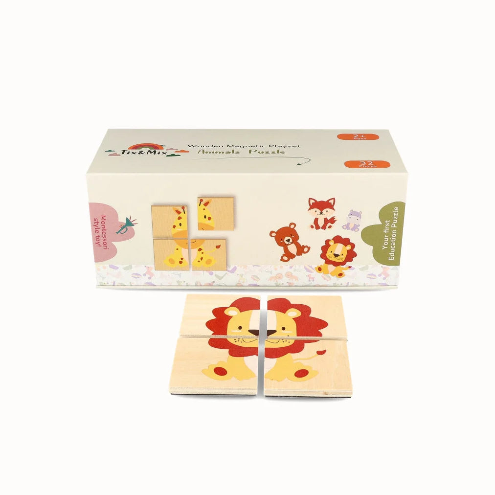 Tix&Mix - Magnetische Puzzelset Dieren, 32-delig