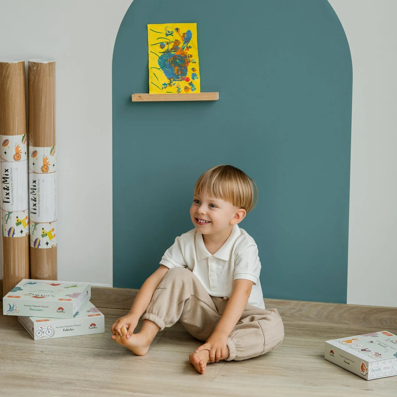 Tix&Mix - Magnetisch Wandplankje Hout