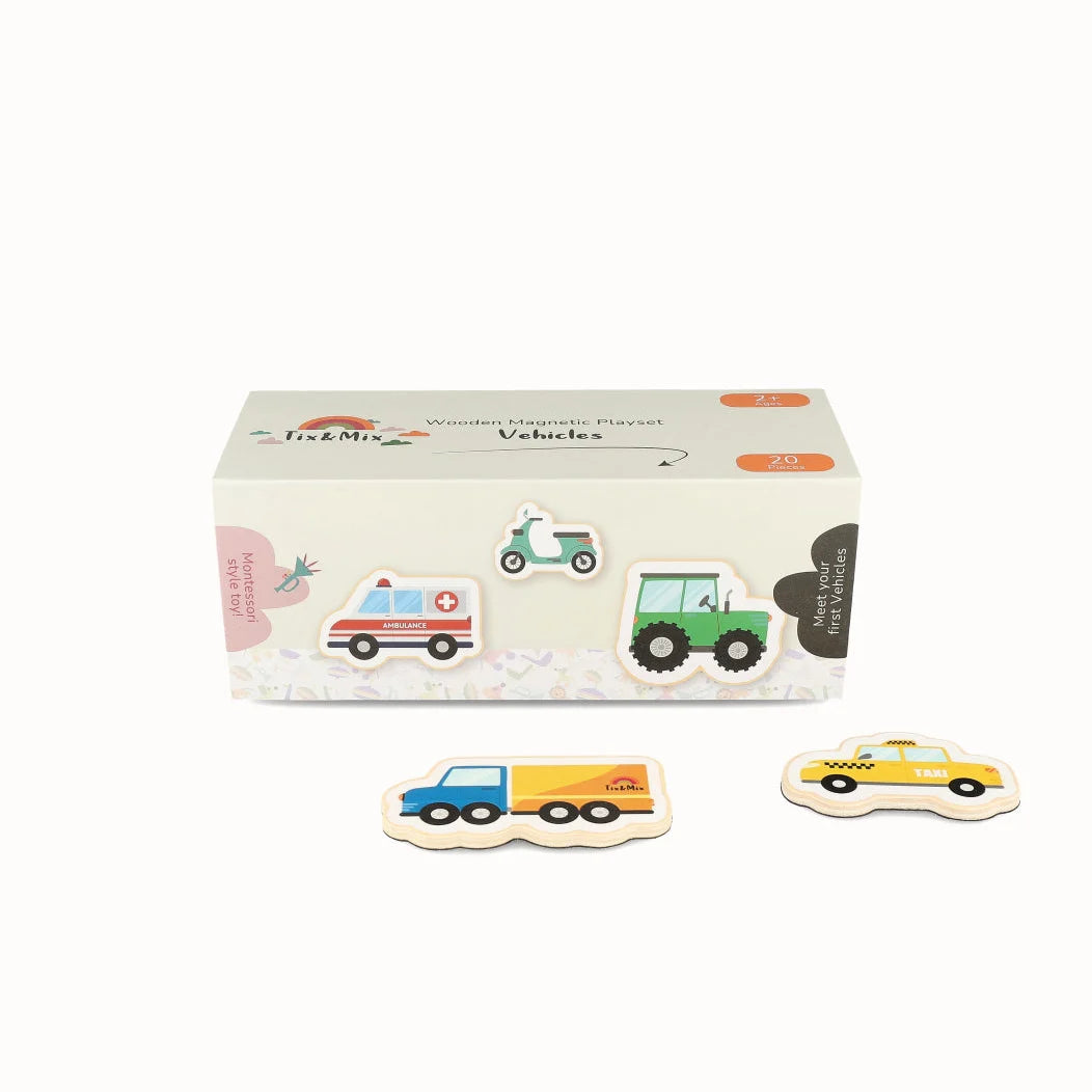 Tix&Mix - Magnetische Speelset Voertuigen, 20 stuks