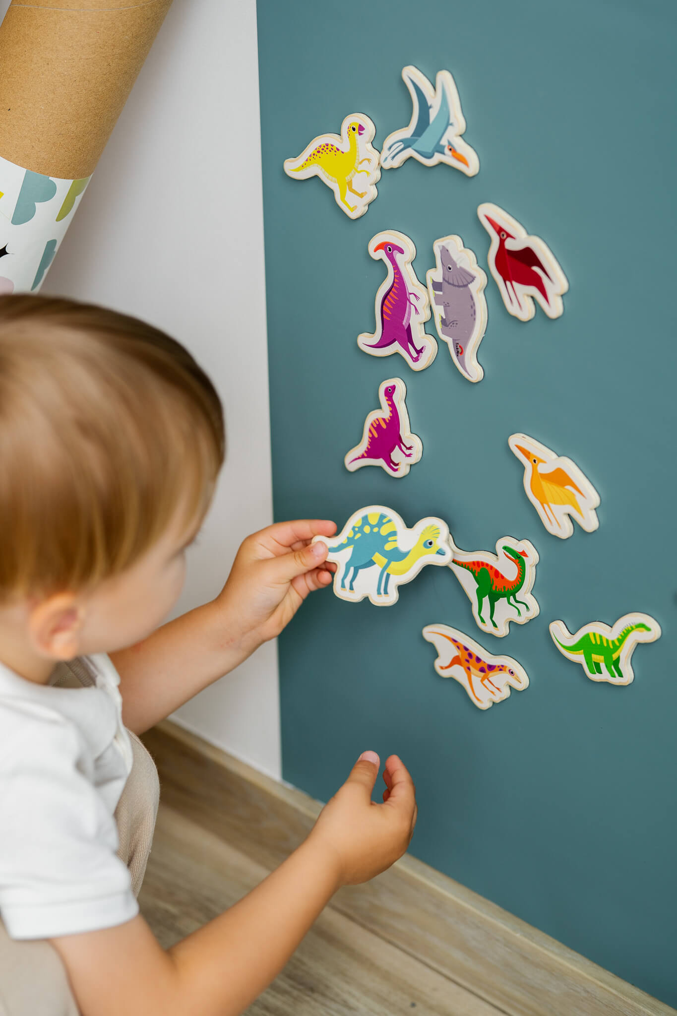 Tix&Mix - Magnetische Muursticker Petrol 70x100cm + 2 Krijtjes
