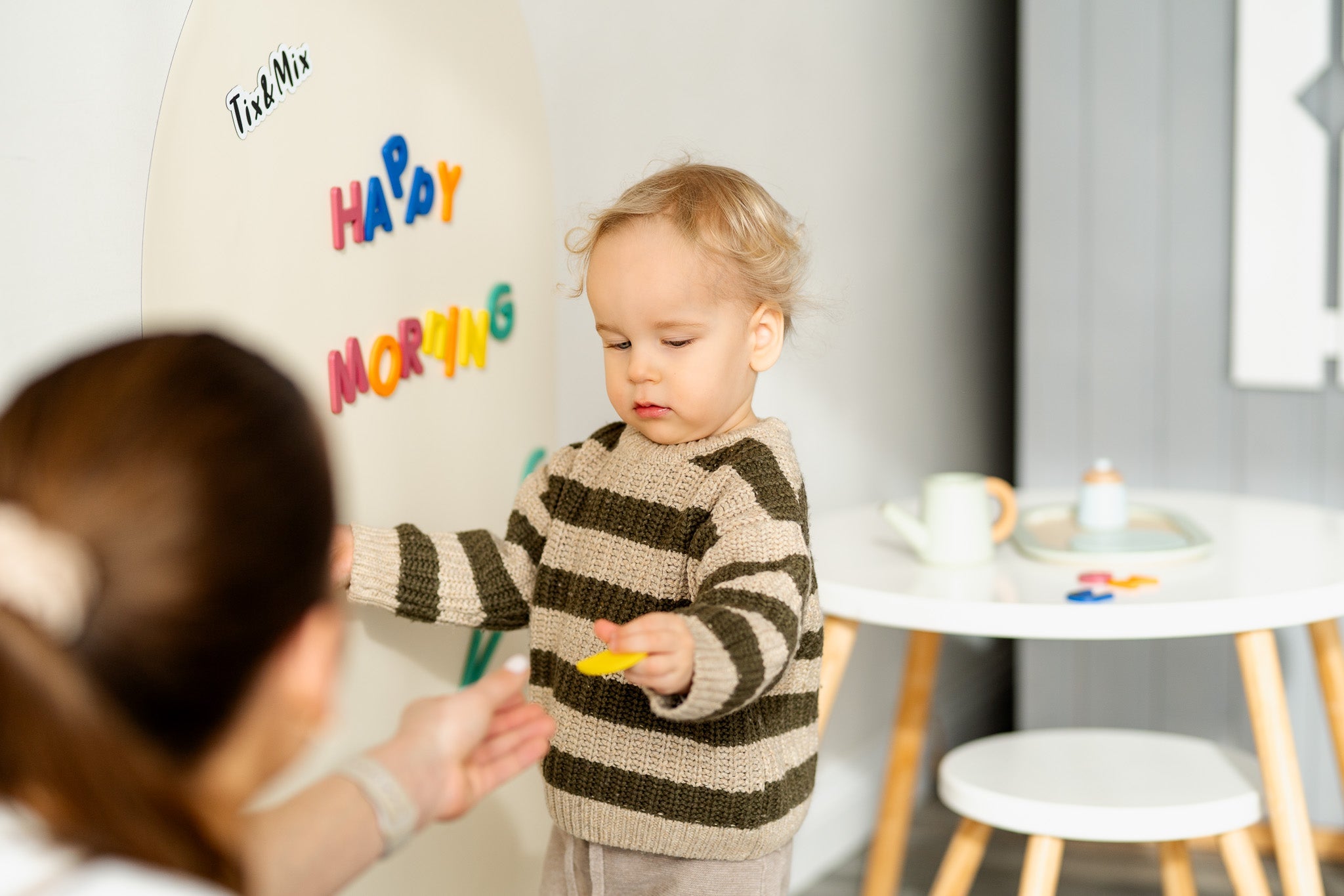 Tix&Mix - Magnetische Muursticker Wit + 2 Krijtjes