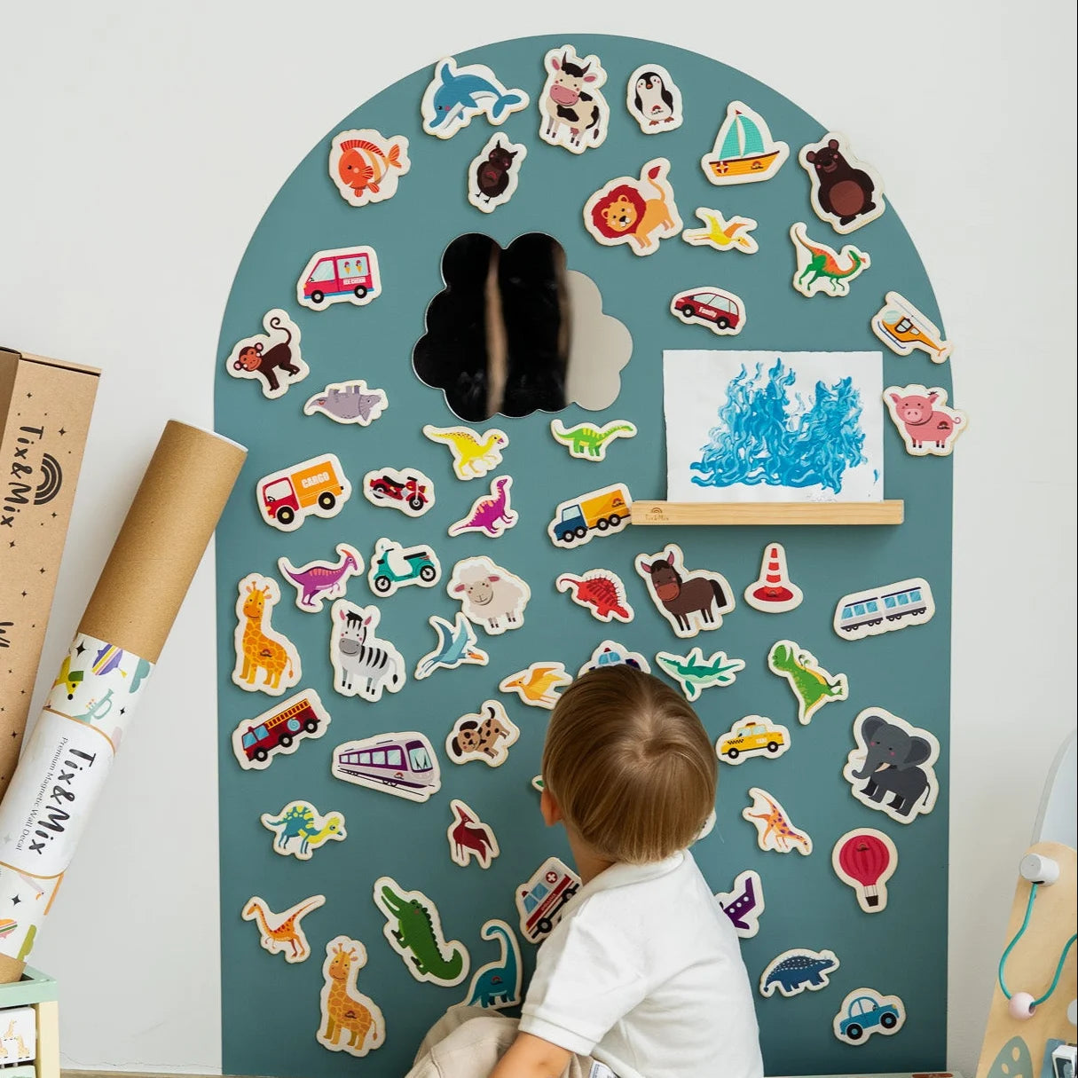 Tix&Mix - Magnetisch Wandplankje Hout
