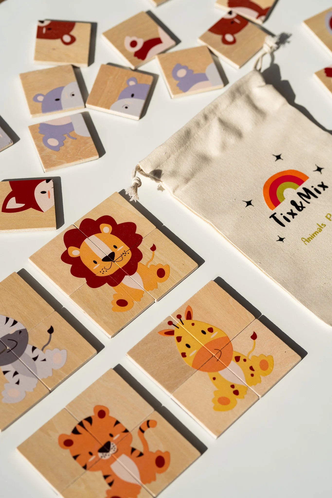 Tix&Mix - Magnetische Puzzelset Dieren, 32-delig