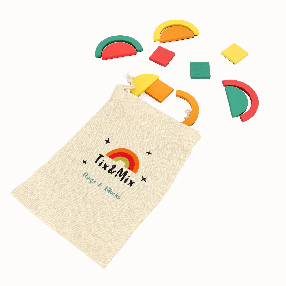 Tix&Mix - Magnetische Speelset Ringen en Blokken 64 Stuks