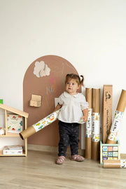 Tix&Mix - Magnetische Muursticker Bruin + 2 Krijtjes
