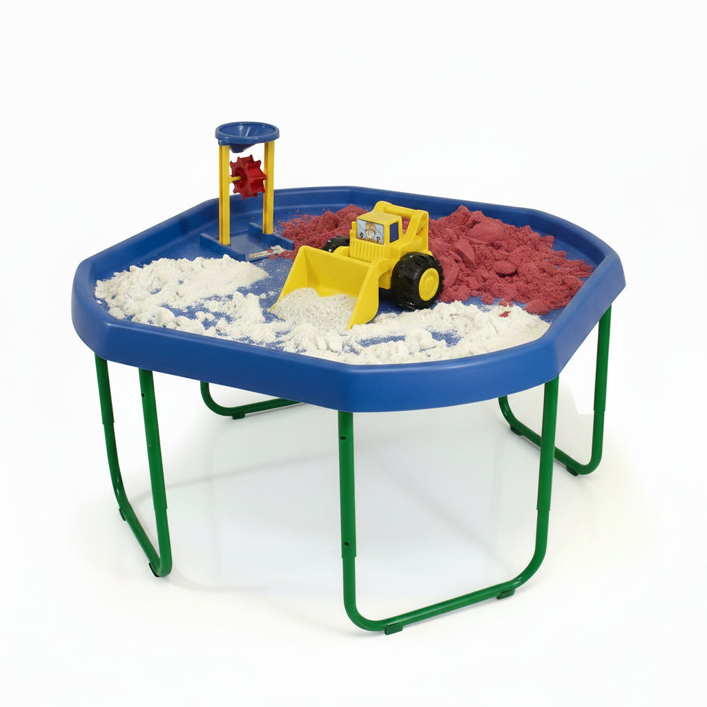 SET Tuff Tray Spot 100cm - Activiteitentafel Blauw + verstelbaar onderstel groen
