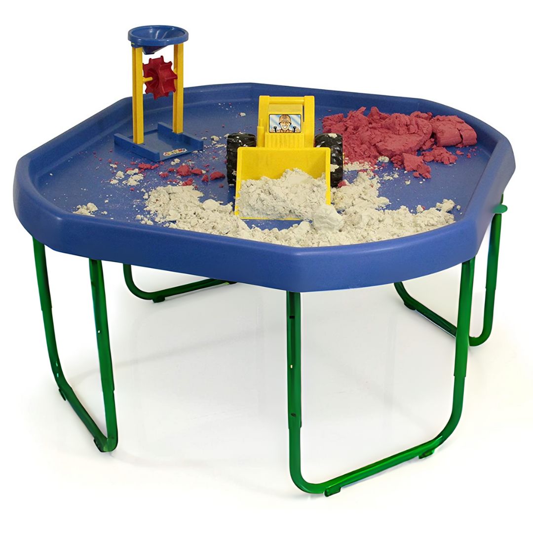 SET Tuff Tray Spot 100cm - Activiteitentafel Blauw + verstelbaar onderstel groen