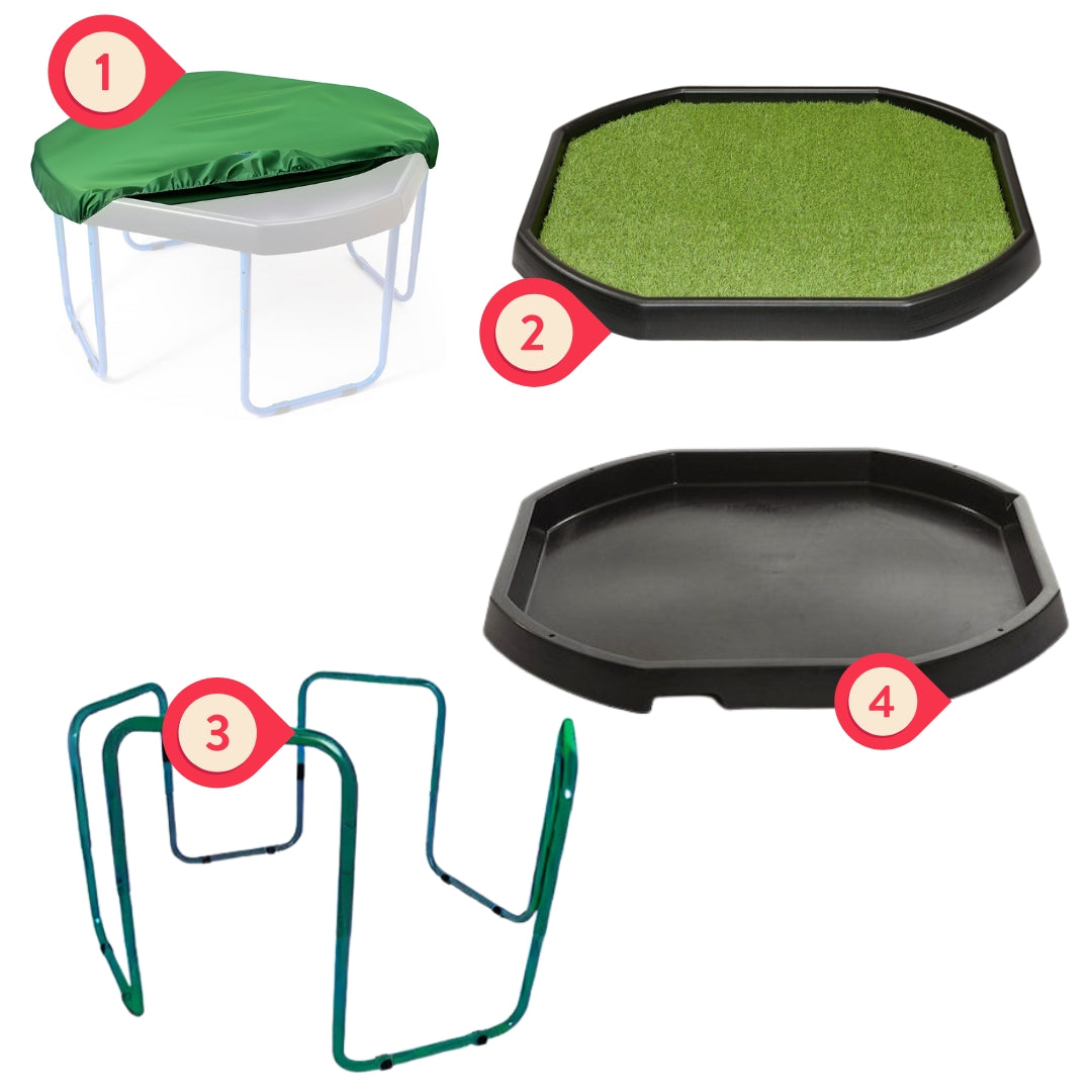 MEGA SET Tuff Tray + onderstel + hoes + kunstgras insert