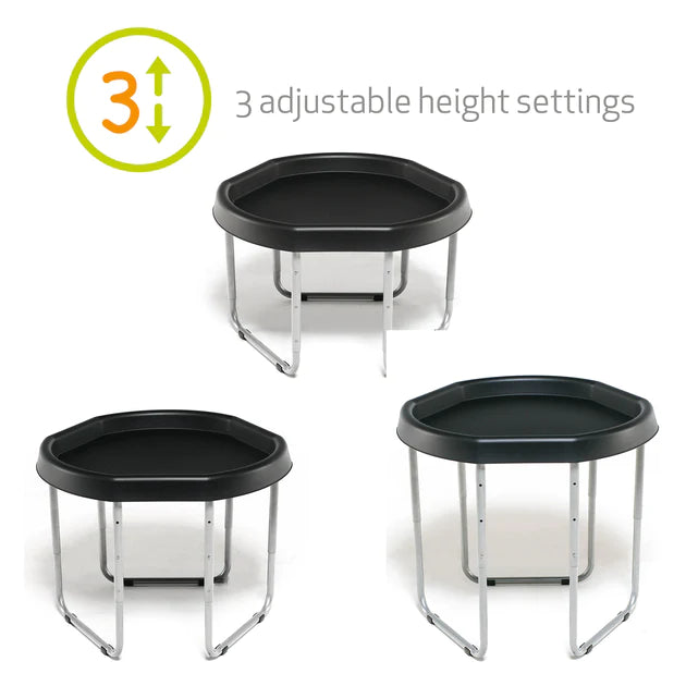 Tuff Tray activiteitentafel zwart - zeshoekig Hexacle - 70 cm met onderstel