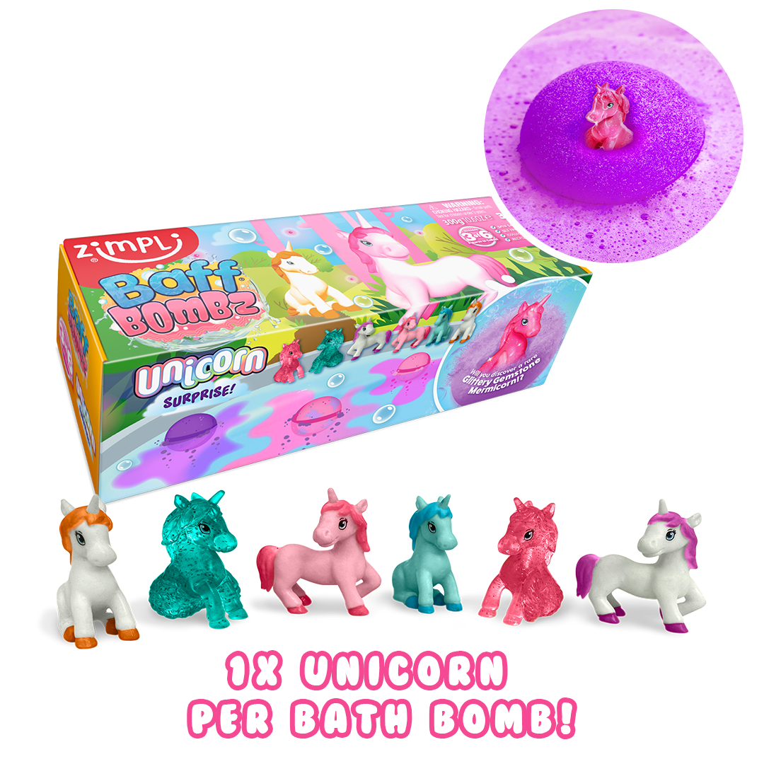Zimpli - Baff Bombz Eenhoorn Surprise 3-pack Badbruisballen