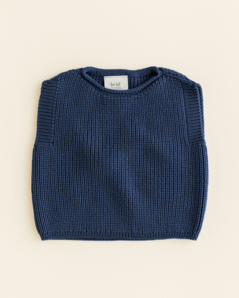 Hvid - Vest Harvey Blue - 100% merinowol