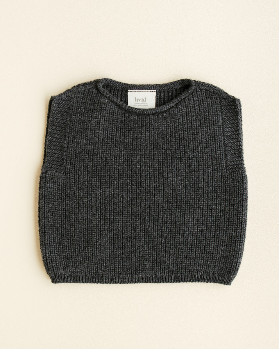 Hvid - Vest Harvey Charcoal - 100% merinowol