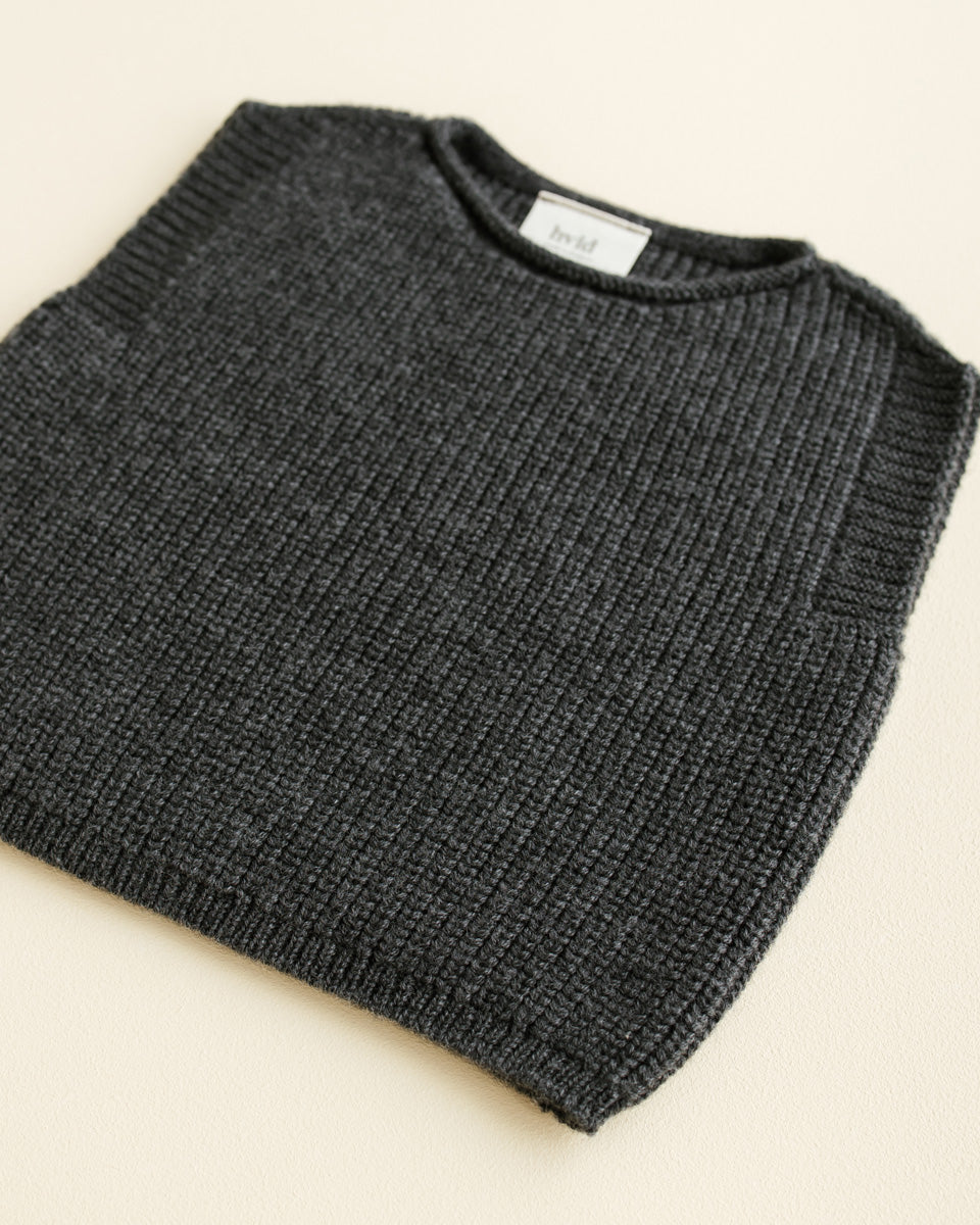 Hvid - Vest Harvey Charcoal - 100% merinowol