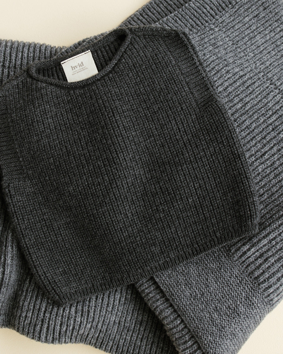 Hvid - Vest Harvey Charcoal - 100% merinowol