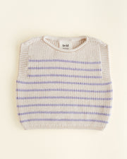 Hvid - Vest Harvey Cream/Lilac - 100% merinowol