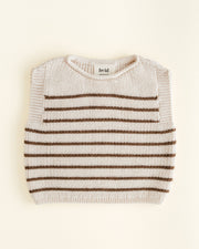 Hvid - Vest Harvey Cream/Mocha - 100% merinowol