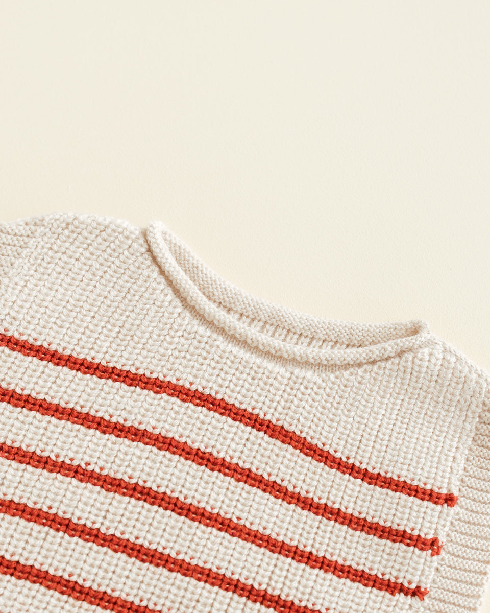 Hvid - Vest Harvey Cream/Red - 100% merinowol