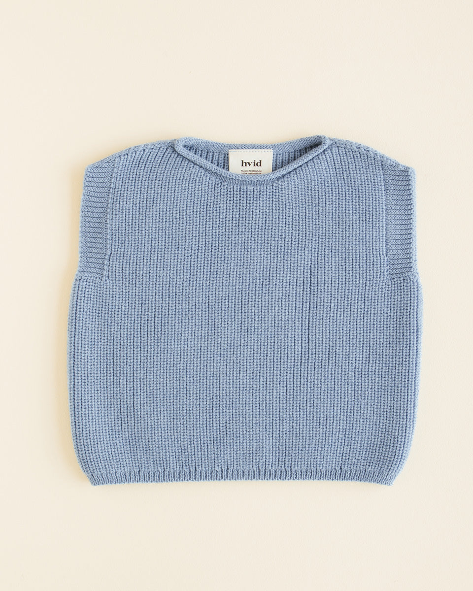 Hvid - Vest Harvey Light Blue - 100% merinowol