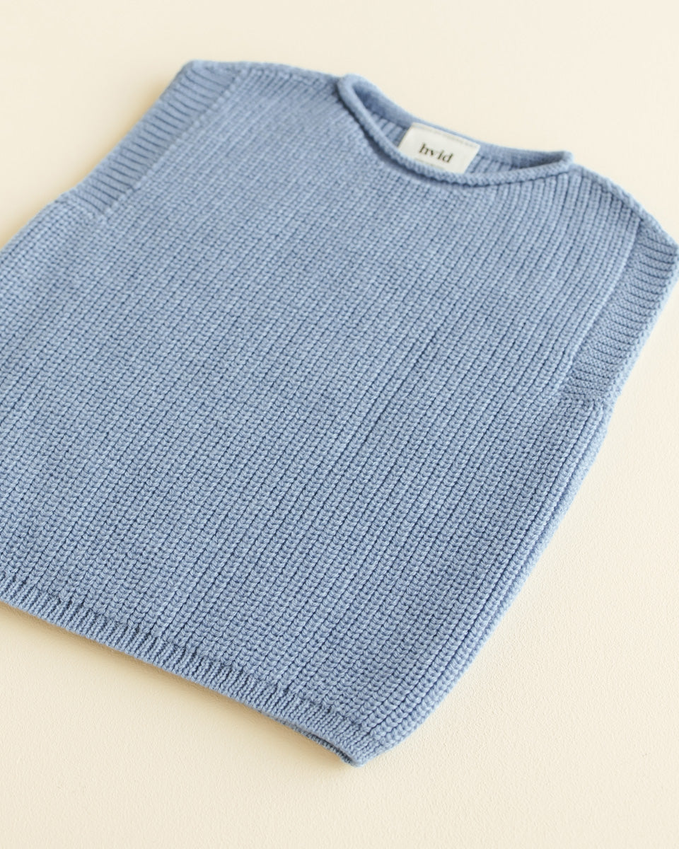 Hvid - Vest Harvey Light Blue - 100% merinowol
