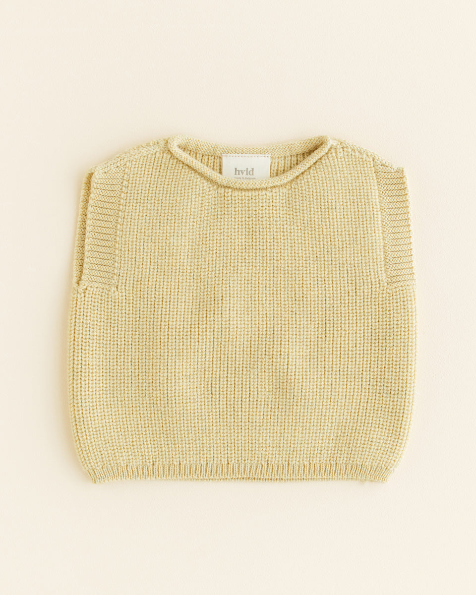 Hvid - Vest Harvey Light Yellow - 100% merinowol
