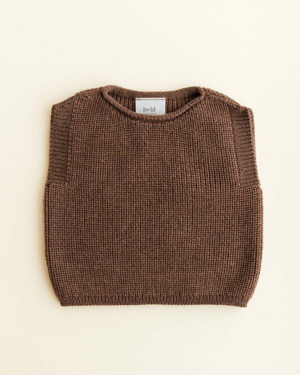 Hvid - Vest Harvey Mocha - 100% merinowol