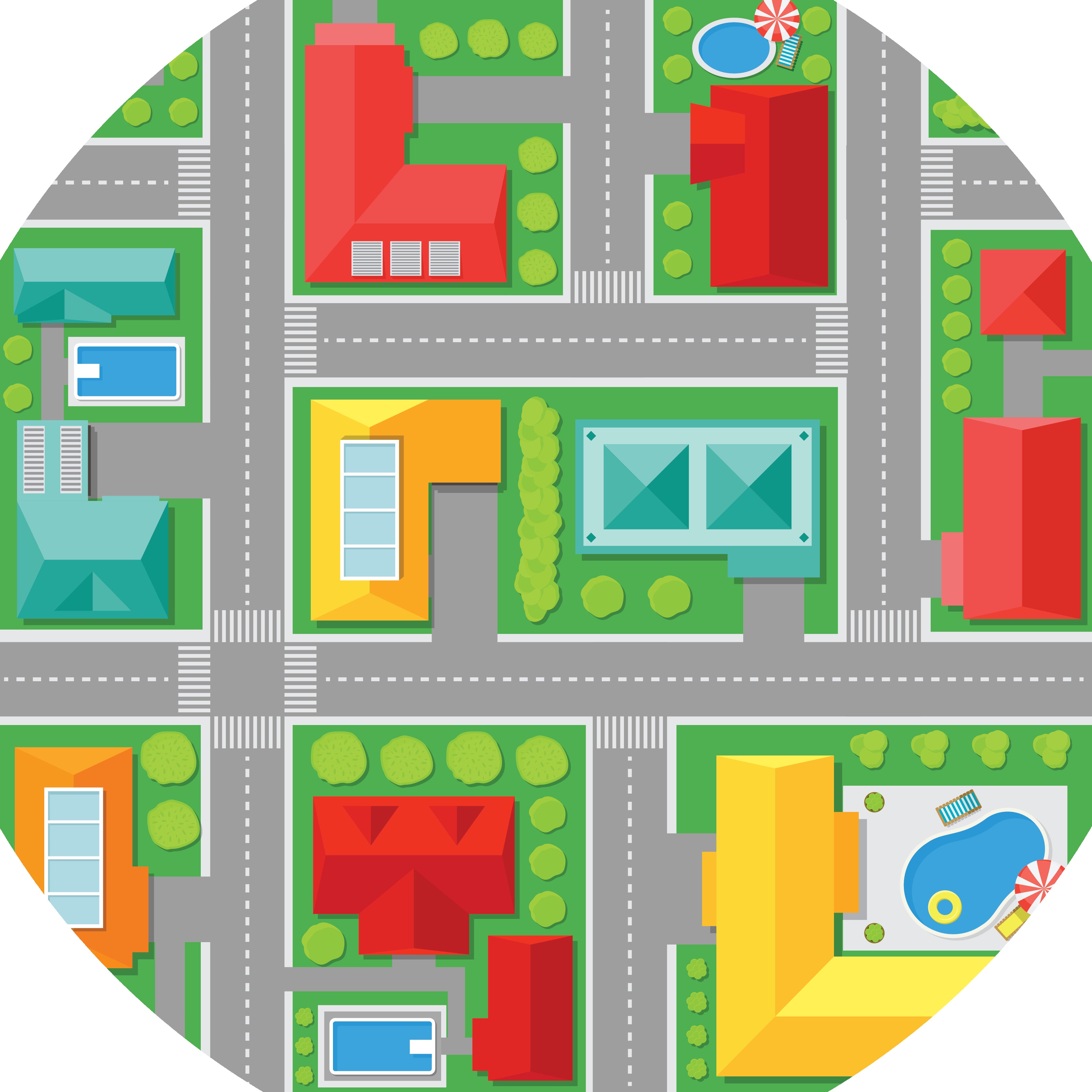 Tuff Tray - Junior Vinyl Mat Stad (60×60 cm)