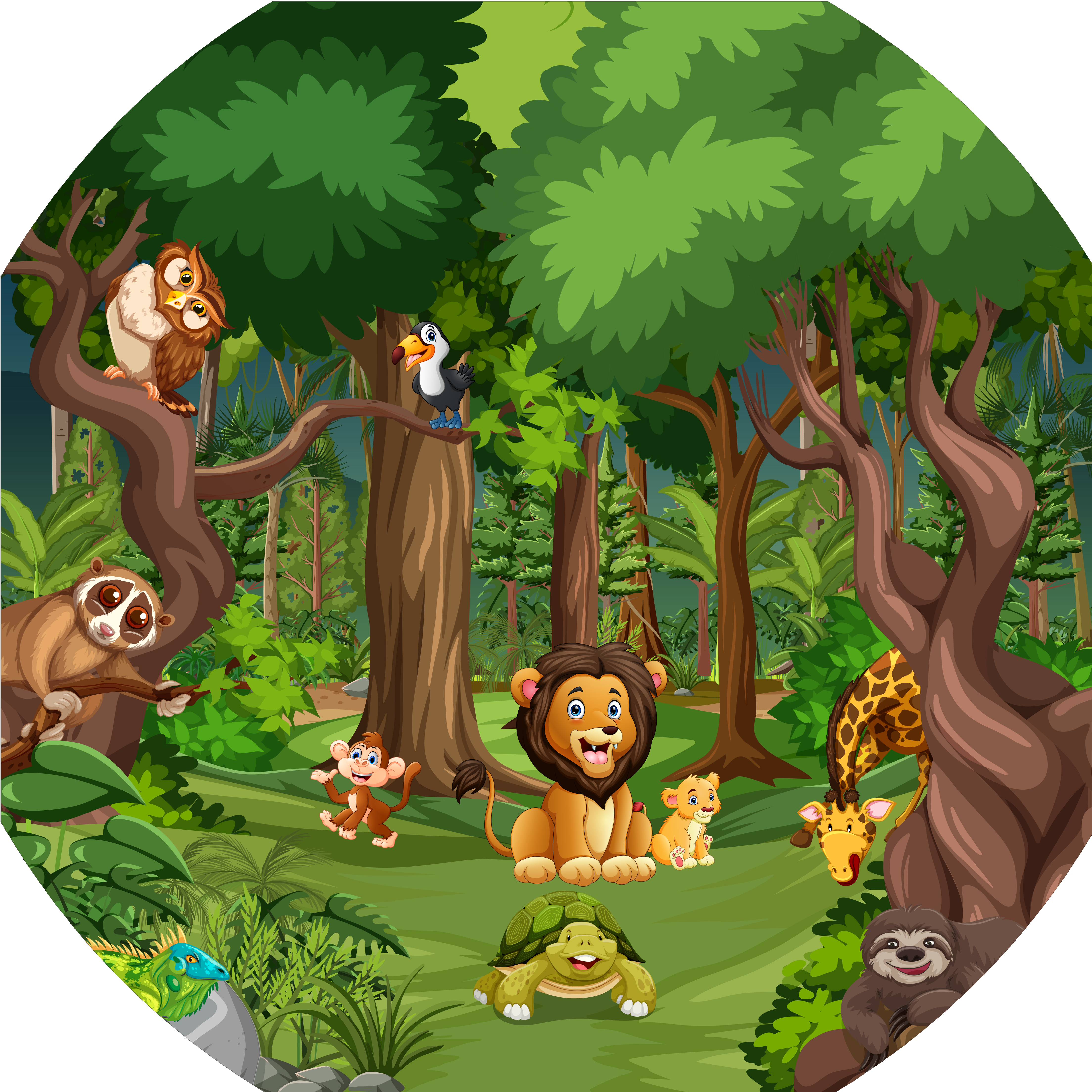 Tuff Tray - Groot Vinyl Mat Jungle (88×88 cm)