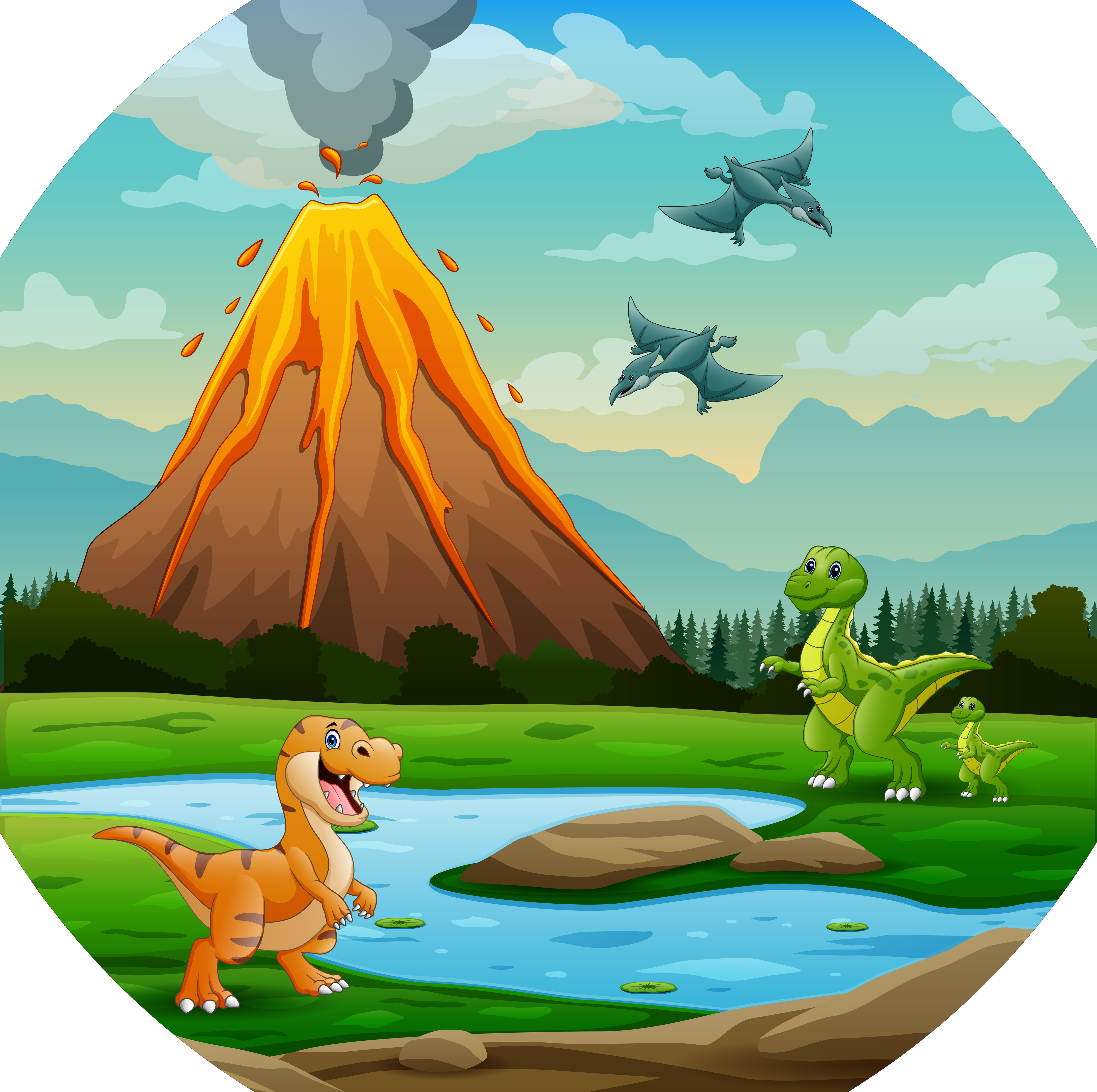 Tuff Tray - Groot Vilten Mat Dinosaurus (88×88 cm)