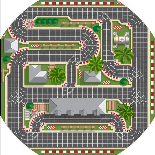Tuff Tray - Groot Vilten Mat Racebaan (88×88 cm)