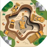 Tuff Tray - Groot Vilten Mat Bouwplaats (88×88 cm)