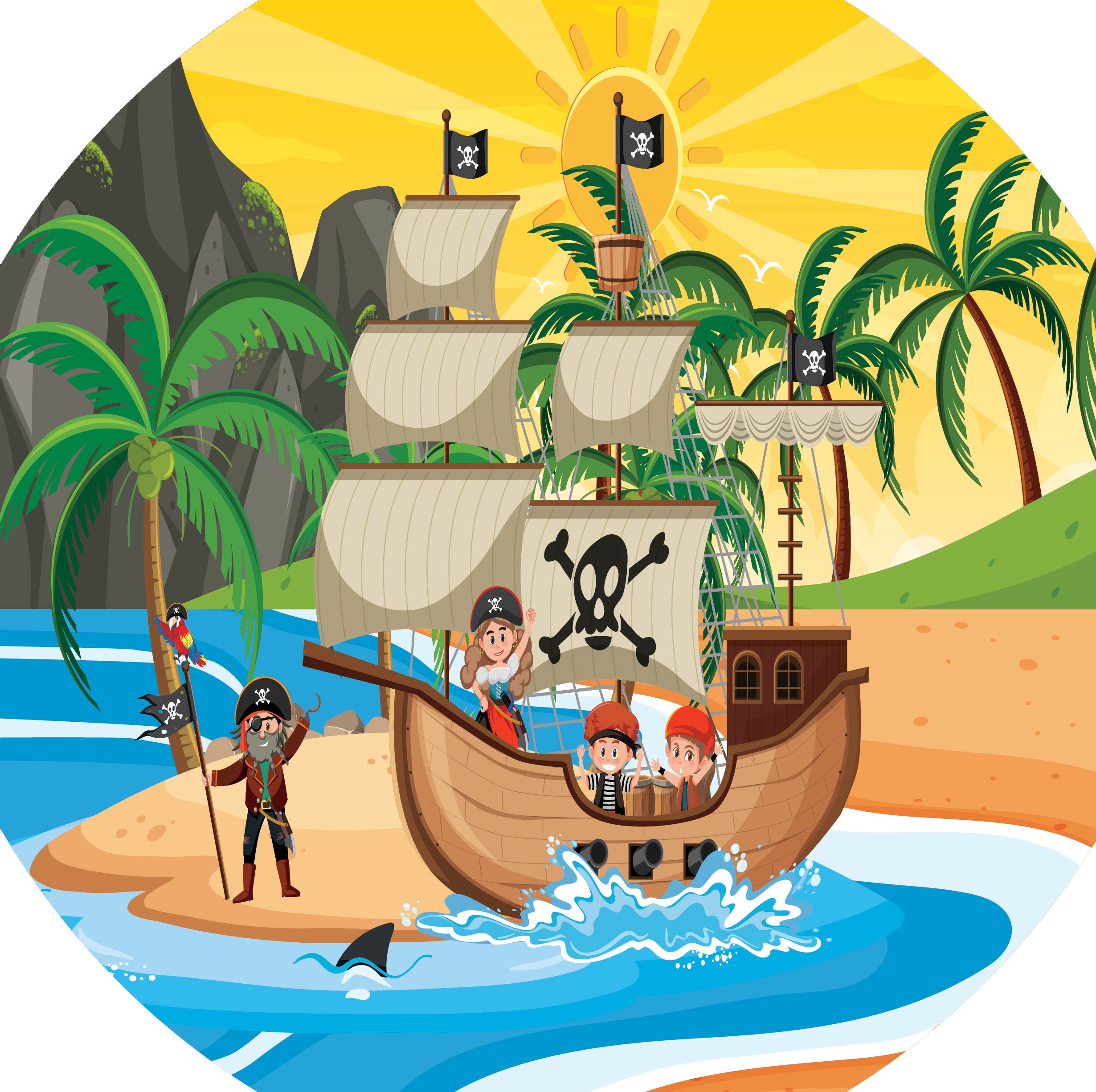 Tuff Tray - Junior Vinyl Mat Piratenschip (60×60 cm)