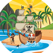 Tuff Tray - Groot Vinyl Mat Piratenschip (88×88 cm)