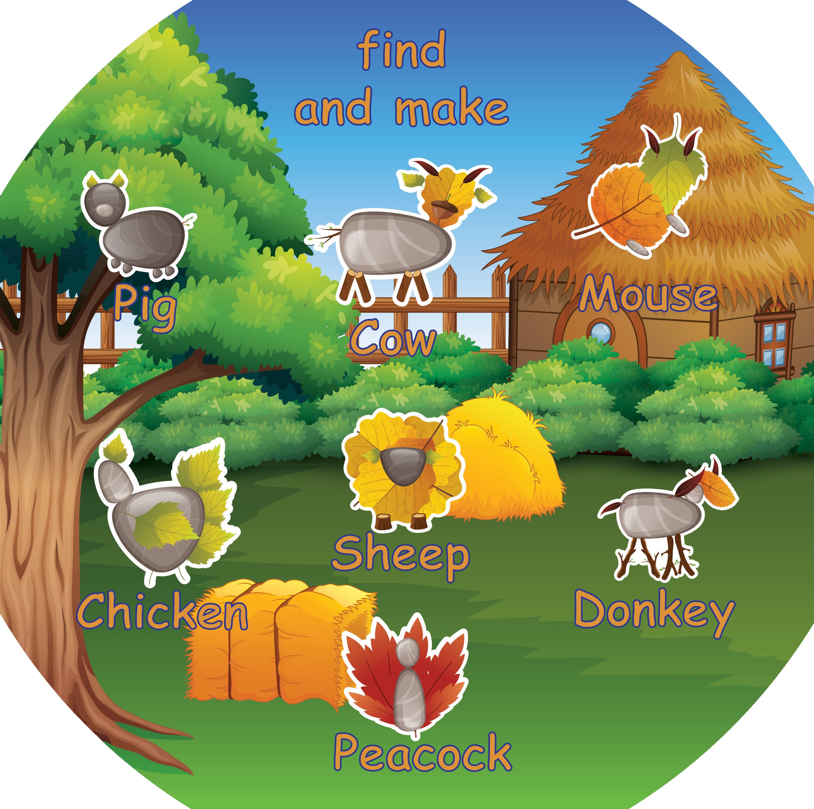 Tuff Tray - Junior Vinyl Mat Zoek & Maak Boerderij (60×60 cm)