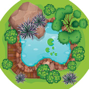 Tuff Tray 100cm Speelmat - Vilten Mat Peuter Vijver (88×88 cm)