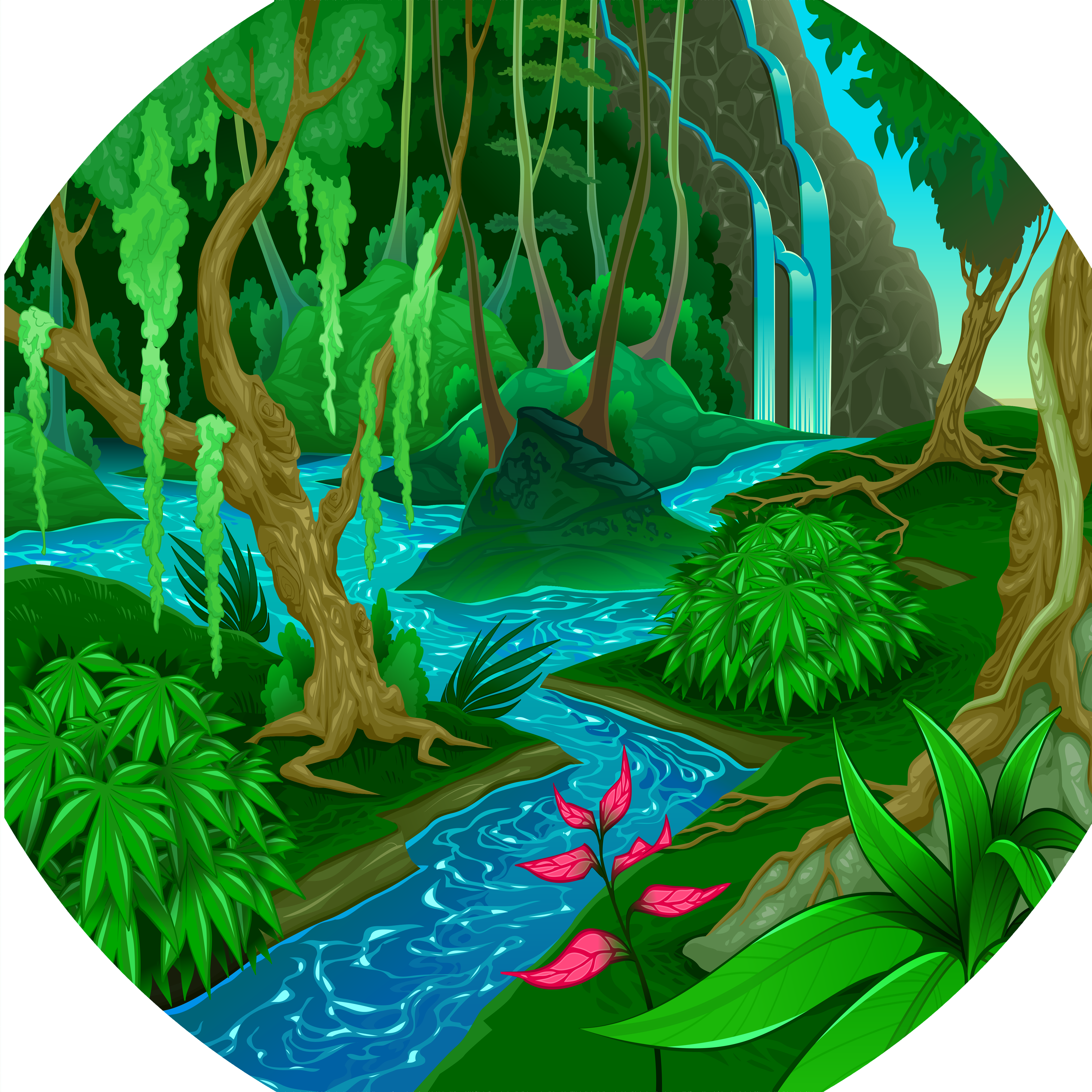 Tuff Tray - Groot Vinyl Mat Junglewereld (88×88 cm)