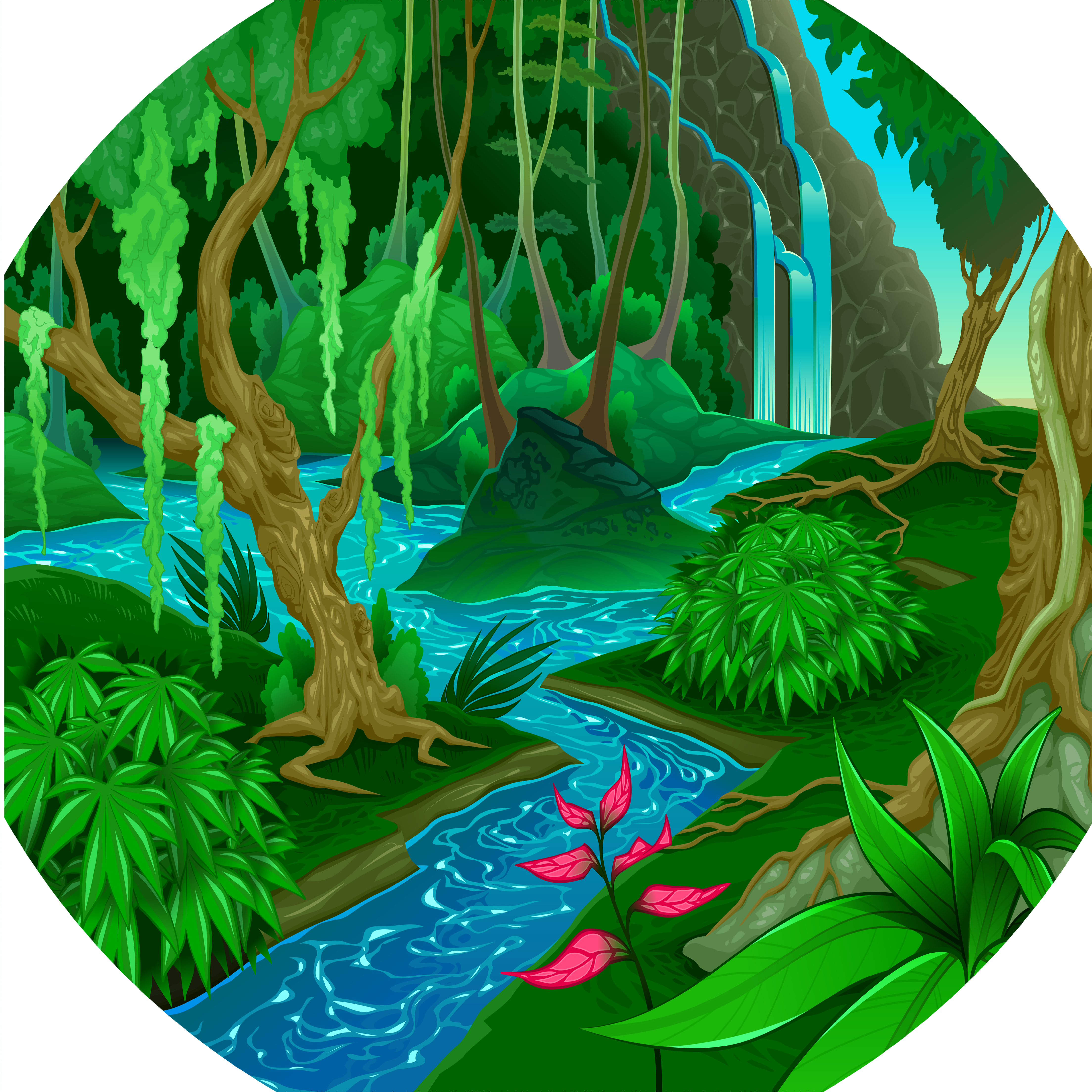 Tuff Tray 100cm Speelmat - Vilten Mat Junglewereld (88×88 cm)
