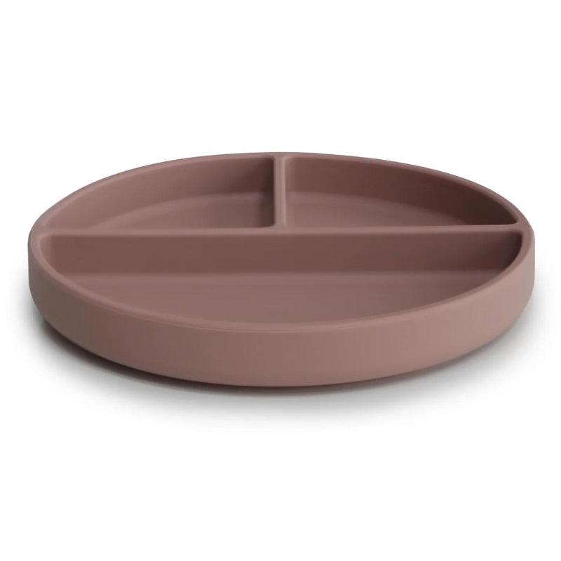Mushie - Siliconen vakjesbord met zuignap - cloudy mauve