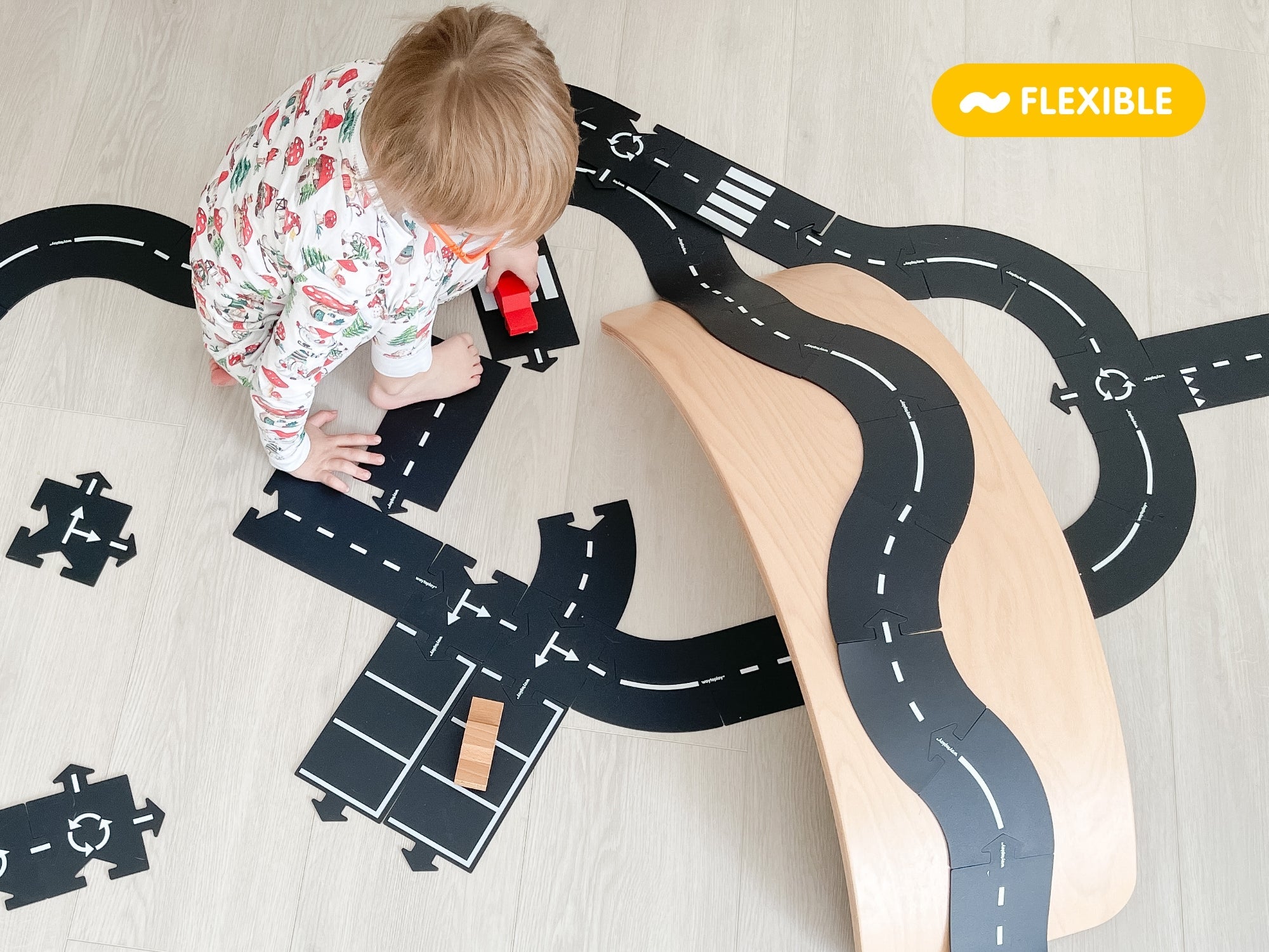 King of the Road - Waytoplay 40-delige Flexibele Weg Set | Premium STEM Speelgoed