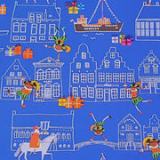 Cadeaupapier 200 m x 50 cm - Sint in de stad - blauw