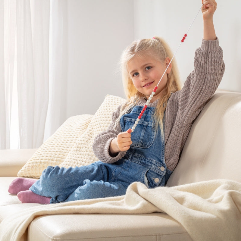 Wissner - Rekenketting - 20 kralen - wit en rood (45cm lang)