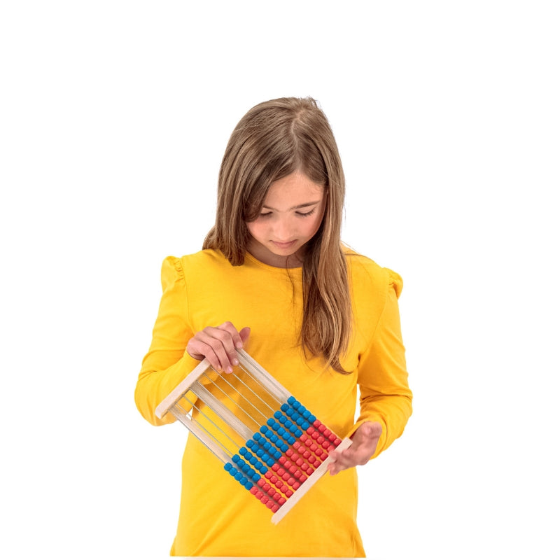 Wissner - Telraam - 100 kralen - rood en blauw