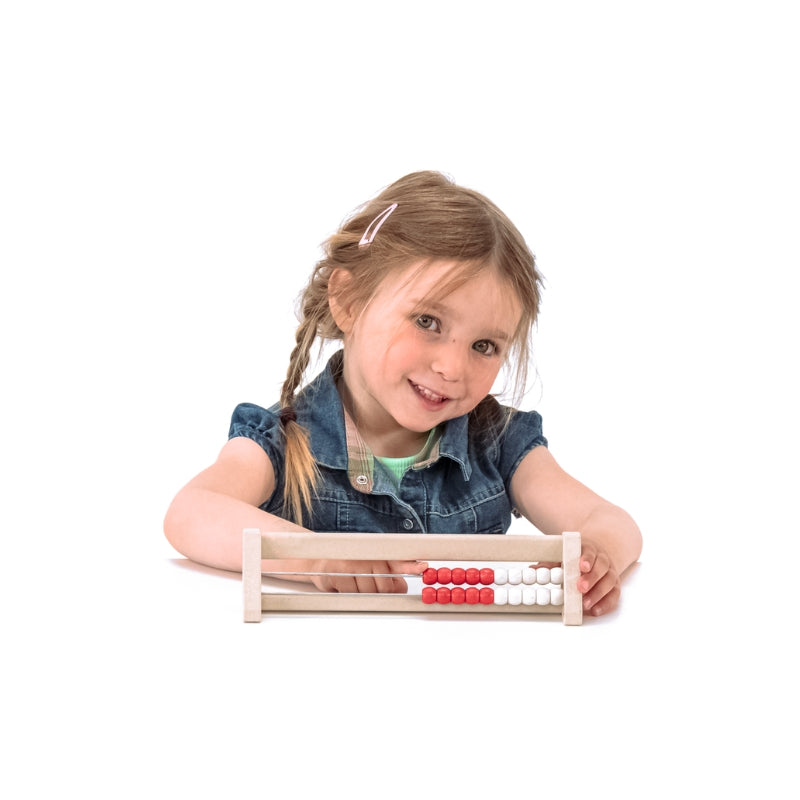 Wissner - Telraam - 20 kralen - wit en rood