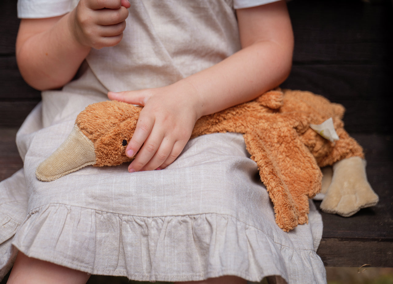 Senger Naturwelt - Knuffeldier Gans Warmtekussen Klein - Roest