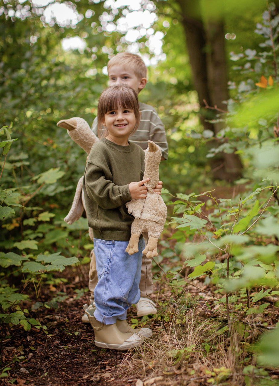 Senger Naturwelt - Knuffeldier Gans Warmtekussen Klein - Linnen