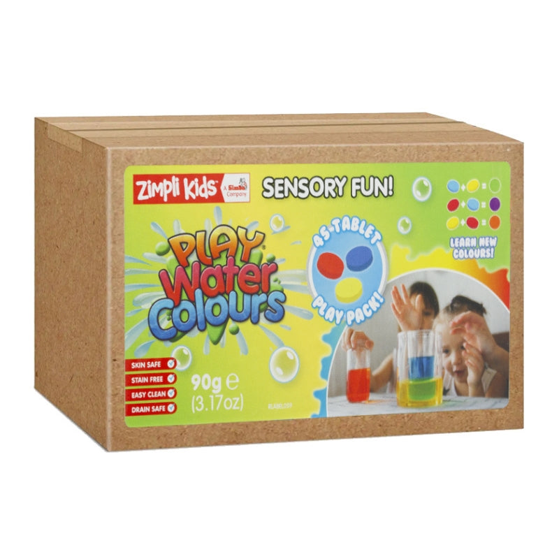 Zimpli Kids - Play water colours - Gekleurd water - geel, blauw en rood 45 tabletten