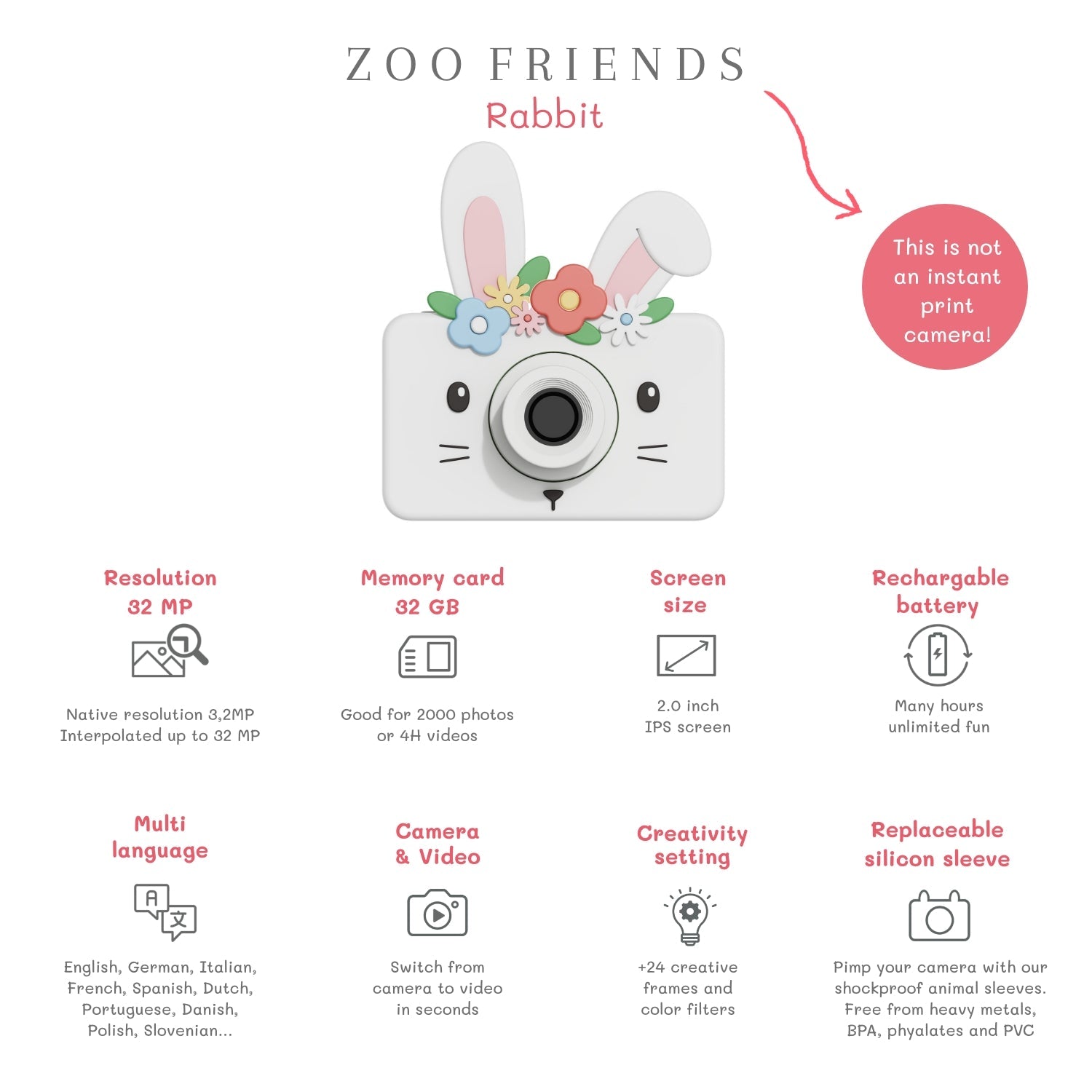 The Zoofamily Zoo Friends Konijn met bloemen