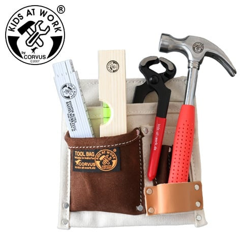 Kids At Work - Gereedschapsgordel katoen/leer 01