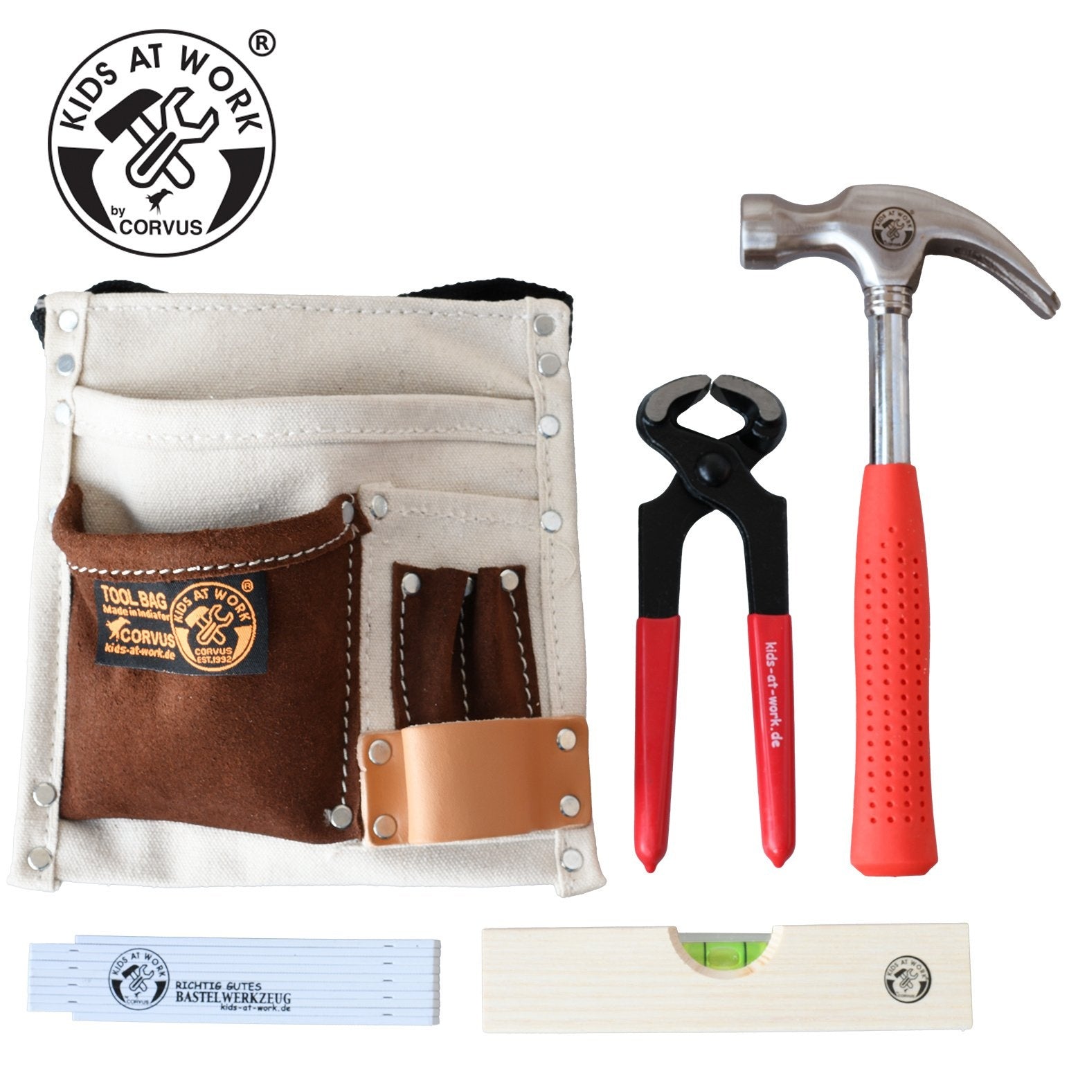 Kids At Work - Gereedschapsgordel katoen/leer 01