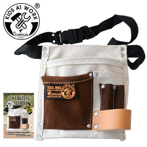 Kids At Work - Gereedschapsgordel katoen en leer